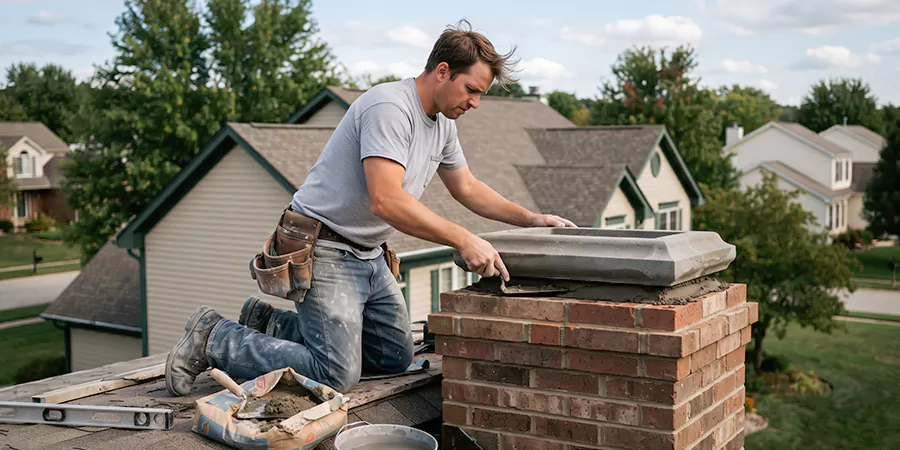 Stone Chimney Crown Installation Kyle