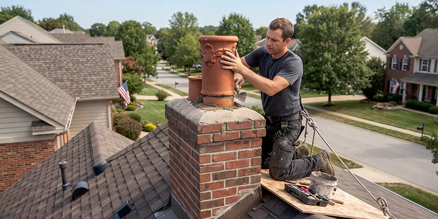 Decorative and Custom Chimney Pot Installation Kyle